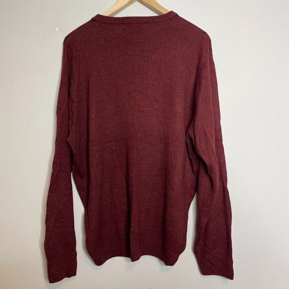 Dockers Mens Size XL Sweater Burgundy Red Crewneck Pullover Lightweight - Picture 3 of 3